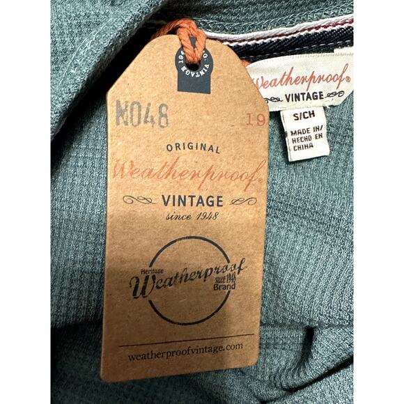 Weatherproof Vintage Pullover Top Waffle Knit Crew Neck Bishop Sleeve Green NWT - Picture 8 of 10